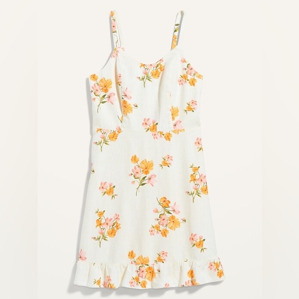 NWT Old Navy Linen Blend Floral Mini Dress